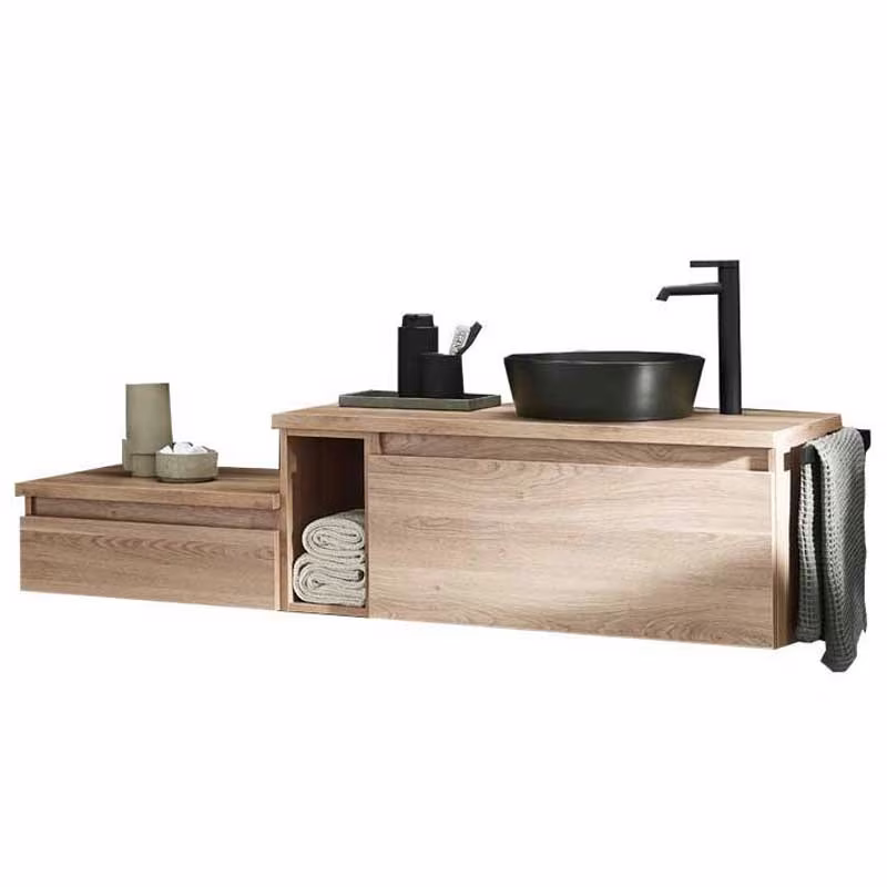Puris Vialli Waschtisch mit Unterschrank 160 cm breit - Becken rechts