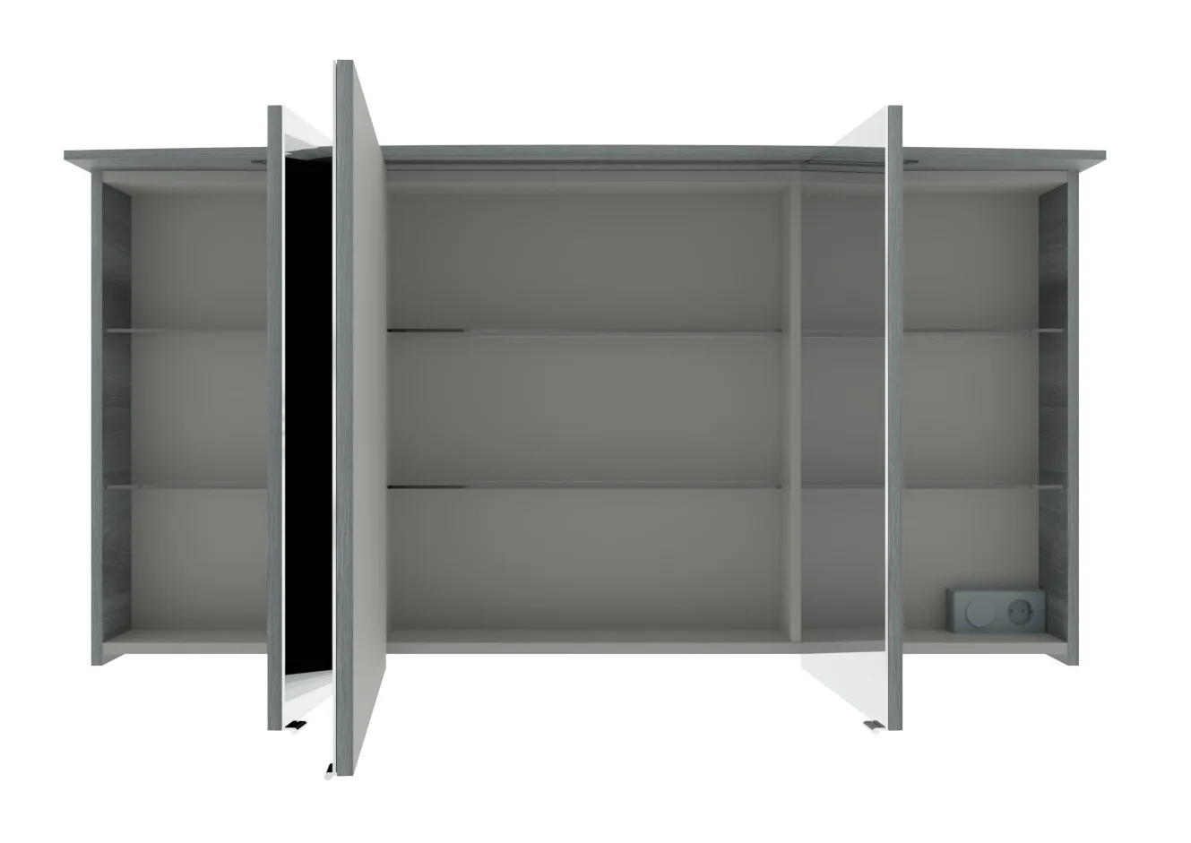 Pelipal 4010 Badmöbel Set inkl. Spiegelschrank mit Kranzbeleuchtung - 140 cm - Ansicht 9