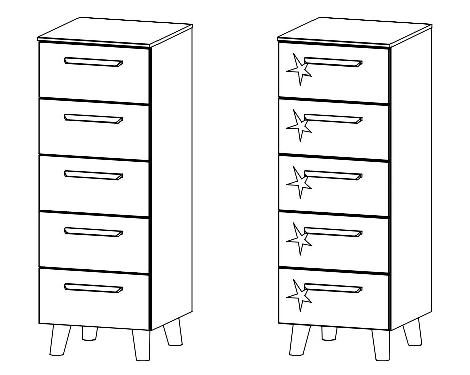 Rauch Select Mavi Extra / Kommoden-Varianten / Füße Wildeiche massiv - 109 cm hoch