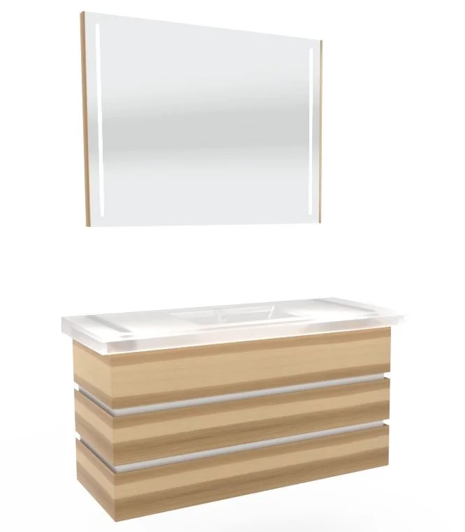 Thielemeyer Fresh Massivholz Badmöbelset mit Keramikwaschtisch - 122 cm - Ansicht 4