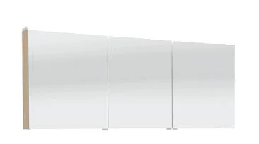 Spiegelschrank 160 cm S2A431677, 3 Doppelspiegeltüren, 2 Mittelwände, 6 Glasfachböden, 1 Schalter-Steckdosen-Element, 1 LED-Flächenleuchte, 24,4 Watt / Converter 30 Watt, Energieeffizienzklasse: A, B/H/T: 160x66x15 cm