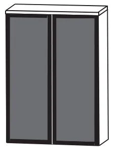 Puris Vialli Highboard 60 cm breit mit Rauchglas - HBA516R6 - Ansicht 2