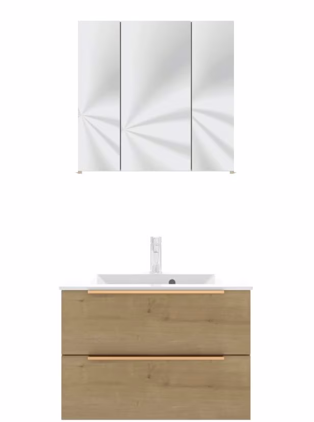 Puris Fresh Badmöbel Set mit Mineralmarmor- oder Glaswaschtisch - 70 cm - Ansicht 15
