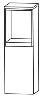 Puris Vialli Highboard 30 cm breit  mit offenem Fach - HBA533A6G L/R - Ansicht 2