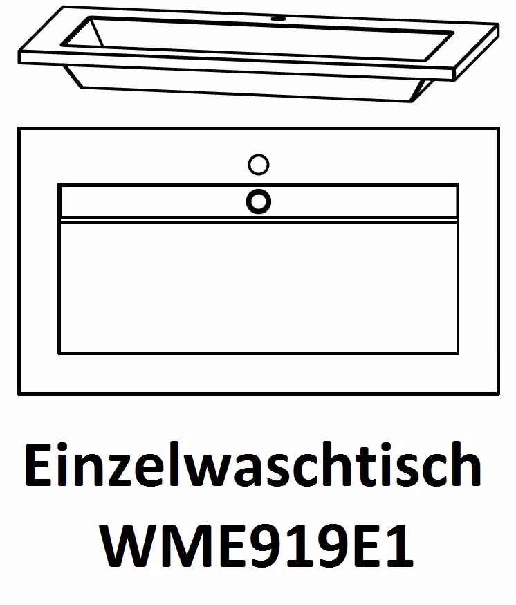 Puris Star Line Badmöbel Set 90,6 cm breit kombinierbar – Mineralguss - Ansicht 5