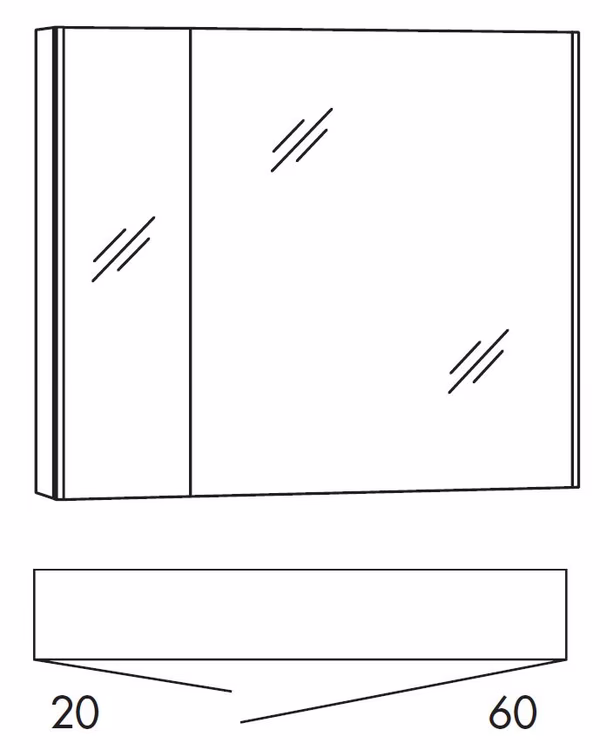Spiegelschrank 80 cm SAD8R