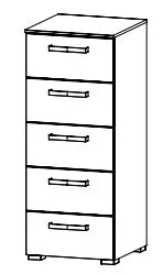 Schubkommode mit 5 Schubkästen / Breite 40 cm / Höhe 100 cm / Tiefe 42 cm