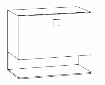 WMMK6 Waschtischunterschrank, 1 Klappe, 1 offenes Fach - Maße: 56x47,8x29,9 cm