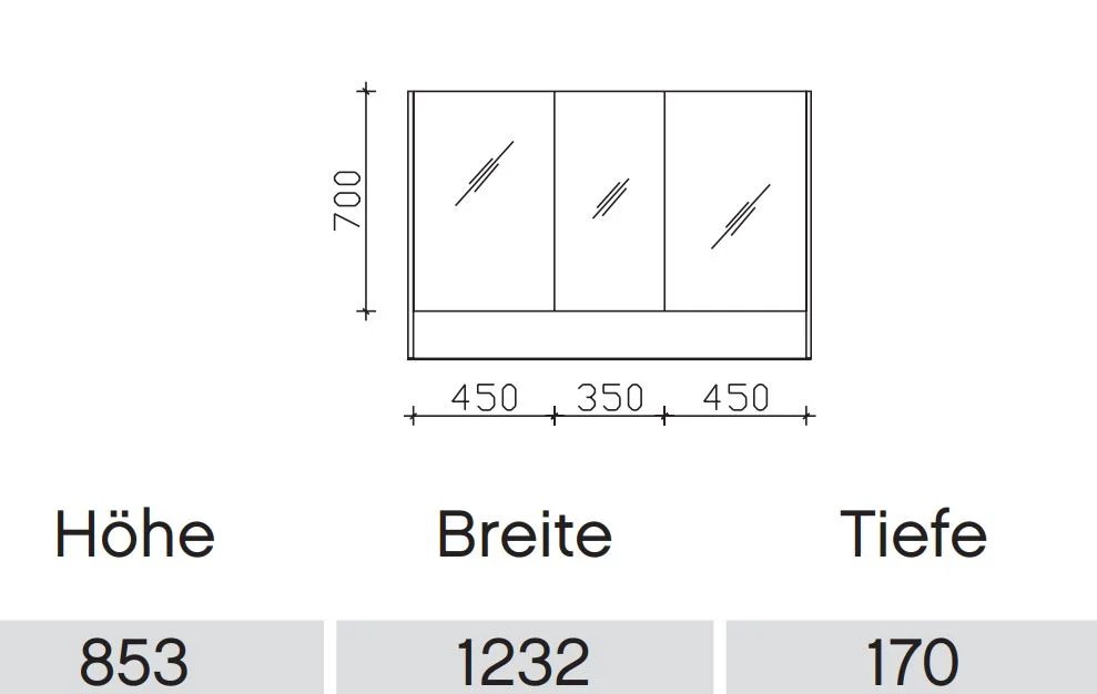 Pelipal 6040 Bad-Spiegelschrank für Doppelwaschtisch mit offenem Fach / 123 cm SDNE00212