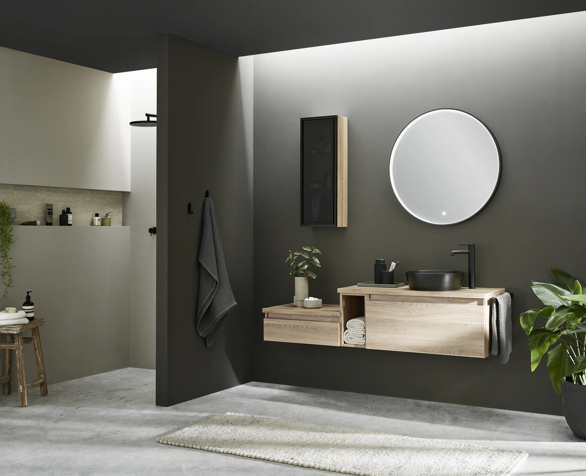 Puris Vialli Highboard 60 cm breit mit Rauchglas - HBA516R6 - Ansicht 2
