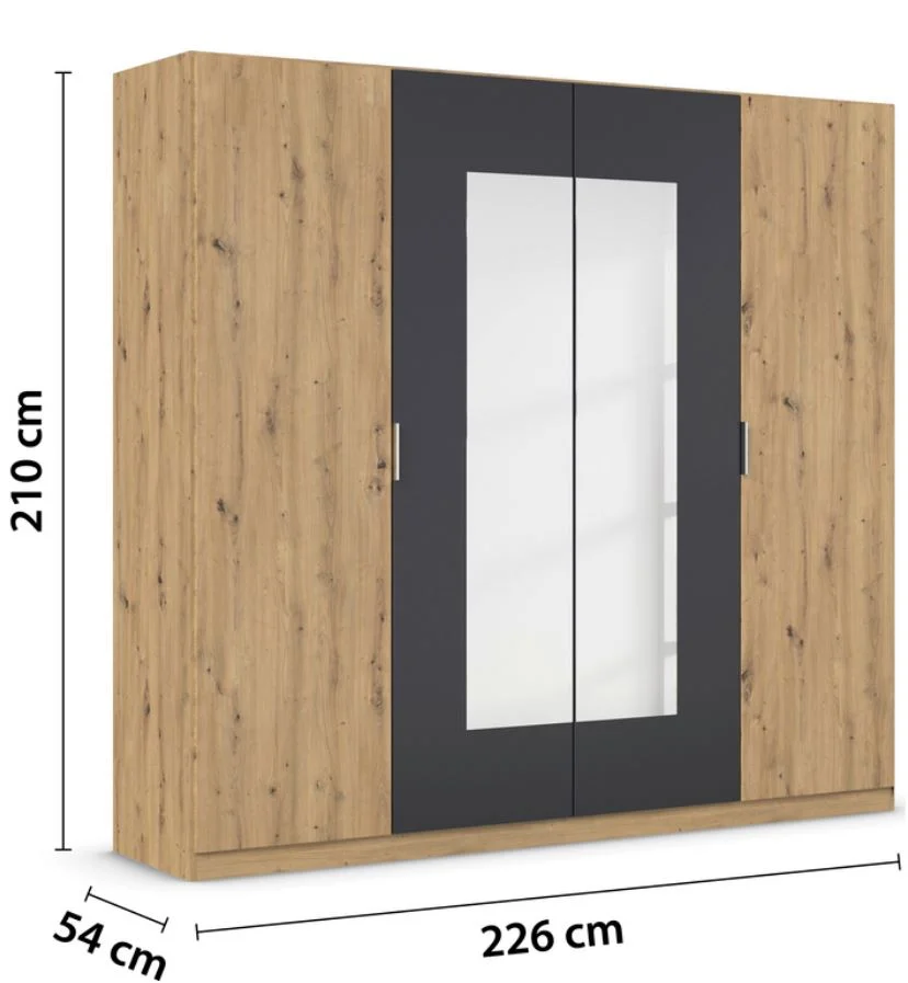 Rauch Blue Monza Schlafzimmerset inkl. Drehtürenschrank inkl. Spiegel - Ansicht 5
