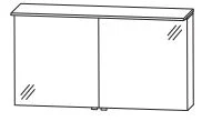 ASP42101 Spiegelschrank, 2 Doppelspiegeltüren, LED-Flächenleuchte, mit Schalter und Steckdose - 15x120x66 cm