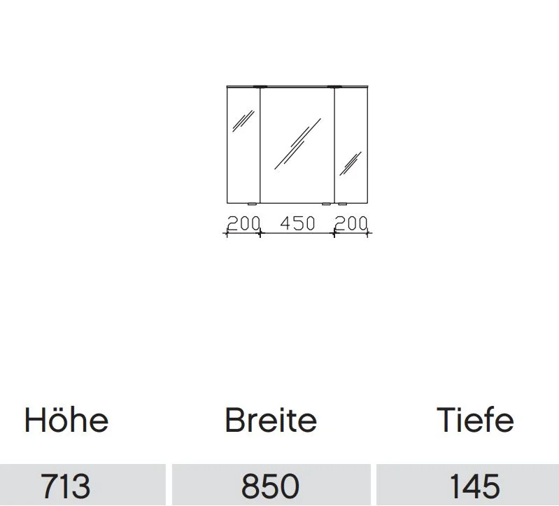 Pelipal 6910 Spiegelschrank mit LED-Lichtkranz / 85 cm - Ansicht 4