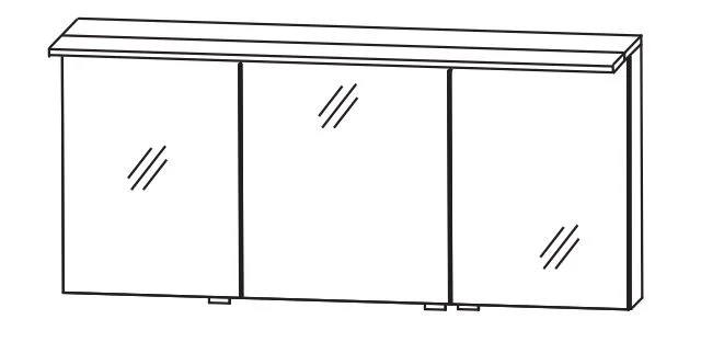 b.straight - Spiegelschrank inkl. Beleuchtung 120 cm breit