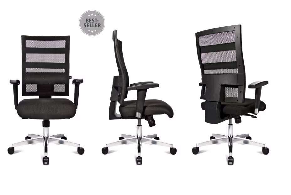 TopStar Bürostuhl X-Pander mit Armlehnen Fußkreuz Chrom 959T - Ansicht 3