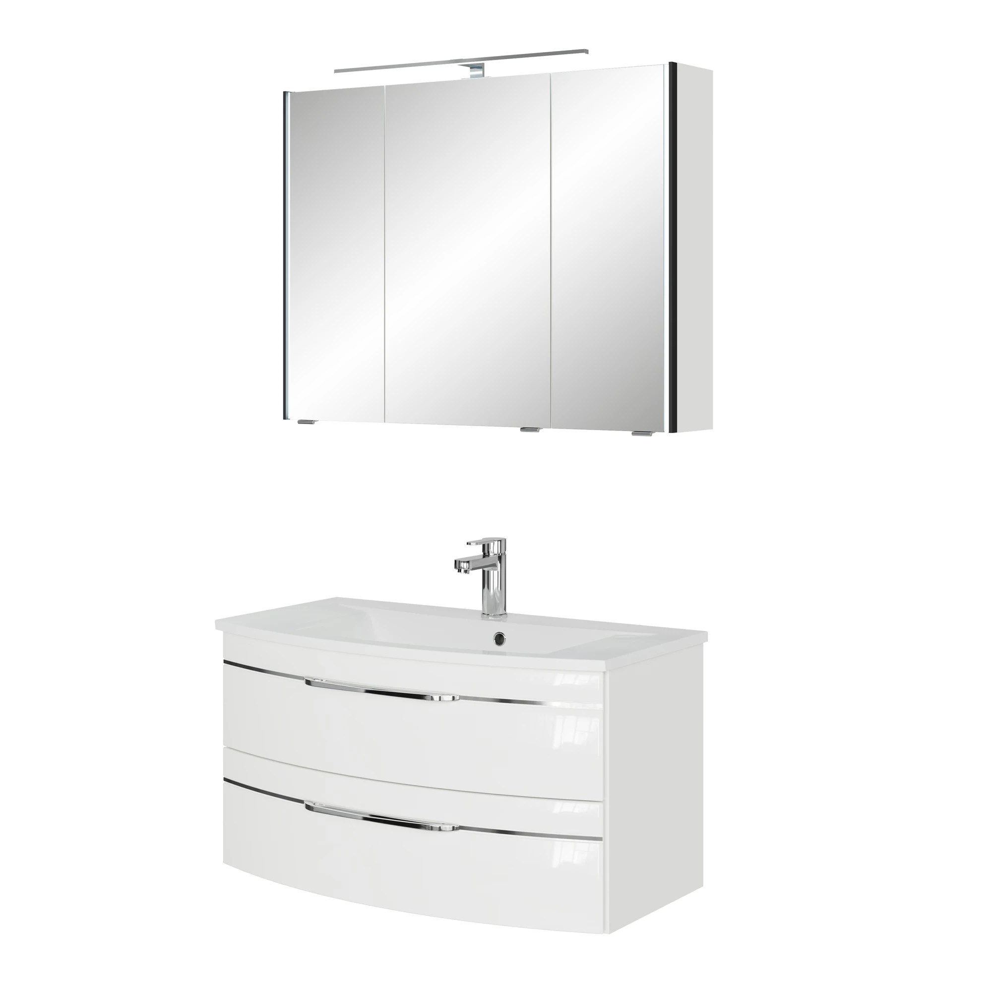 Pelipal 7045 Badmöbel Kombination 90 cm mit Spiegelschrank - Ansicht 4