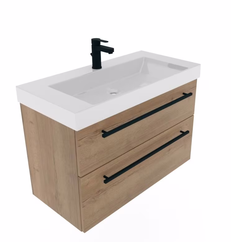 Puris c!mano Badmöbel Set - 90 cm Becken mittig - Ansicht 2