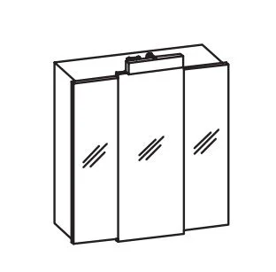 045.426813 Spiegelschrank Livorno I in Sanremo Eiche Terra quer Nachbildung / Breite 68 cm / Höhe 73 cm / Tiefe 20 cm
