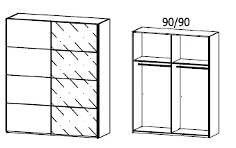 Rauch Oragen Belus Plus - Schwebetürenschrank Dekorfarben / Front Absetzung Glas - Ansicht 2