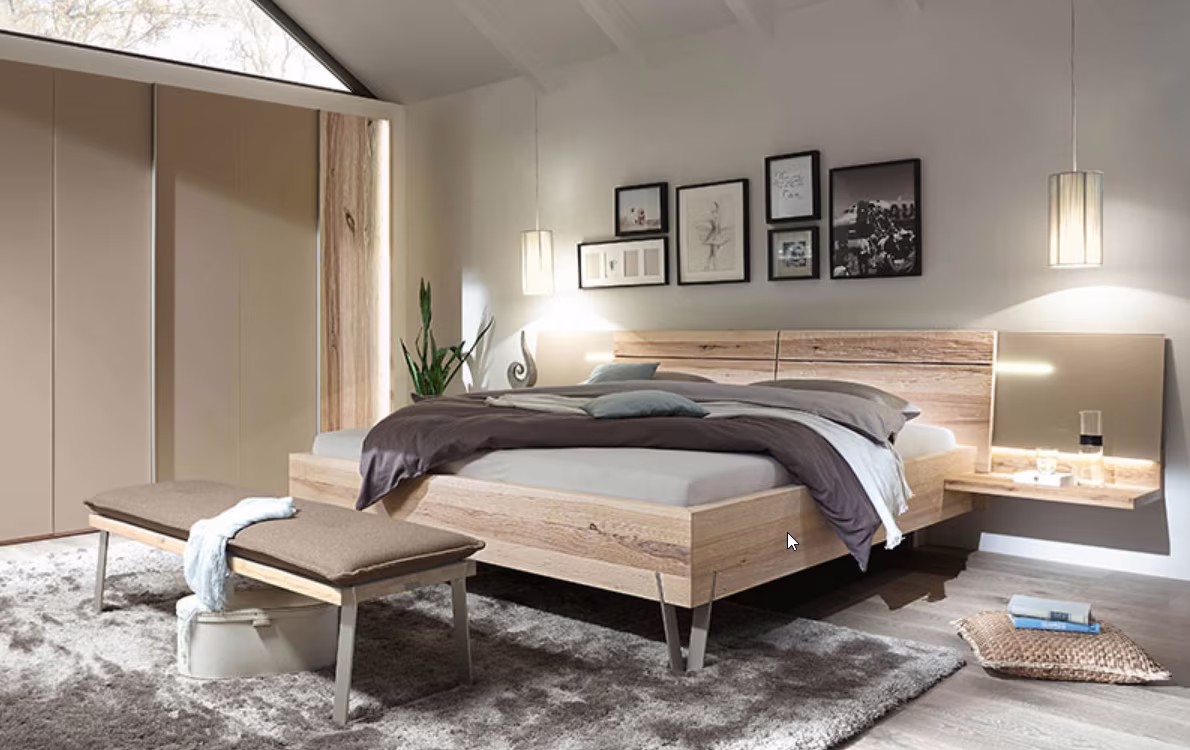 Thielemeyer Cubo Massivholzbett mit Holzkopfteil - Ansicht 2