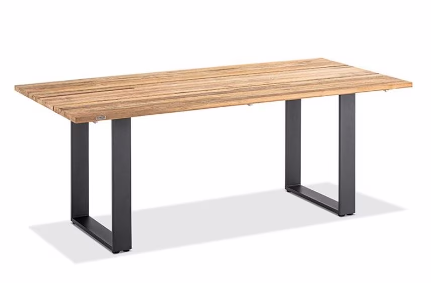 Niehoff Garden Esstisch Noah mit Profilkufe Anthrazit - Teak Platte / T3G3- - Ansicht 2