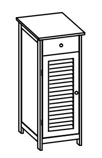 928.033241 Unterschrank / 1 Drehtüre / 1 Schubkasten / 1 Einlegeboden / stehend auf Füßen / Anschlag links