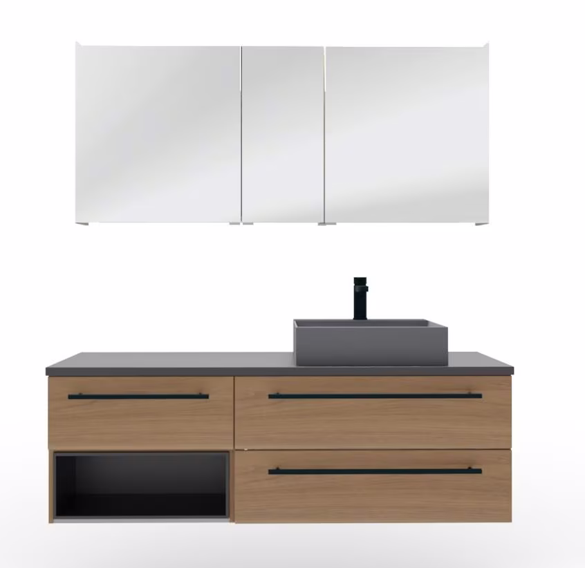 Puris Aspekt Badmöbel Set - 150 cm mit Regal - Ansicht 8