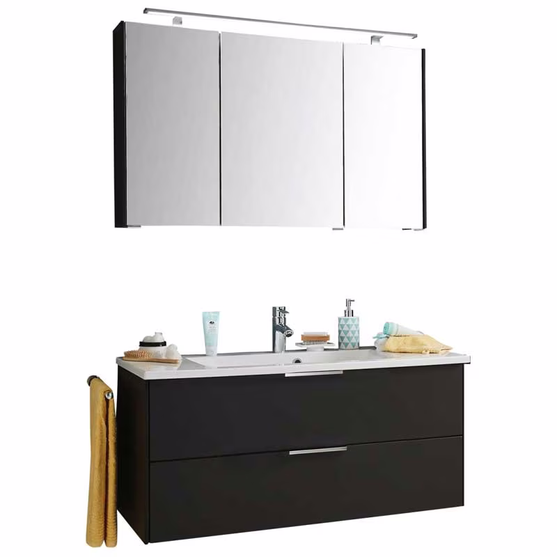 Puris D.Light Badmöbelset 100 cm - mit Spiegelschrank Serie B