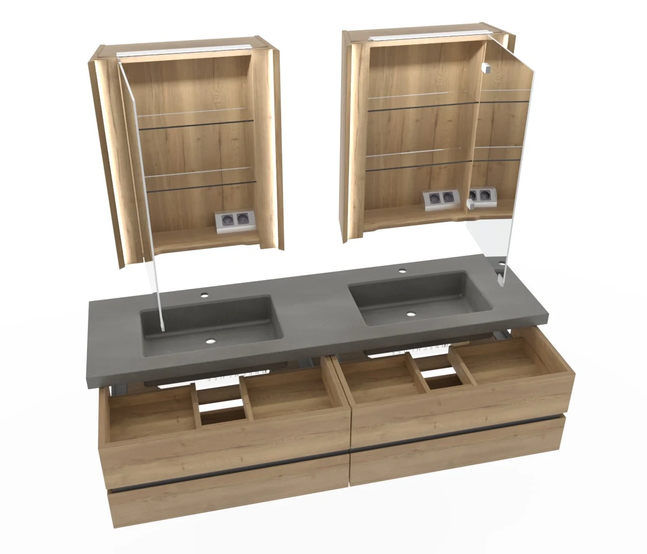 Thielemeyer Fresh Massivholz Badmöbelset 800062/ 801062 - 177 cm - Ansicht 4