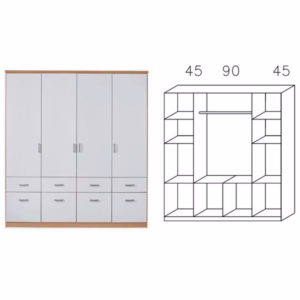 0R97 Dreht.- Kombischrank - Breite 181 cm