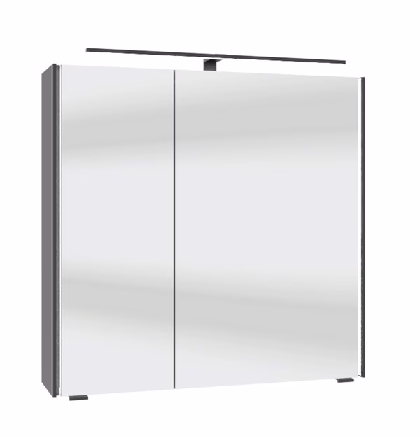 SEEE02173 Spiegelschrank inkl. seitlichen LED-Profilen / 70 cm breit - optional Aufsatzleuchte erhältlich