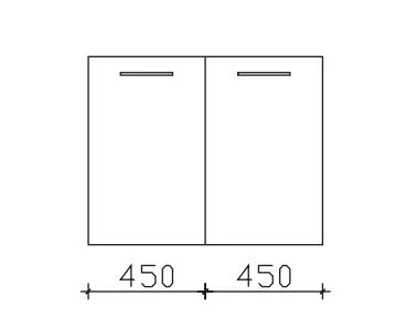 Pelipal Neutrales Bad-Highboard - 2 Drehtüren - 90 cm / Tiefe wählbar