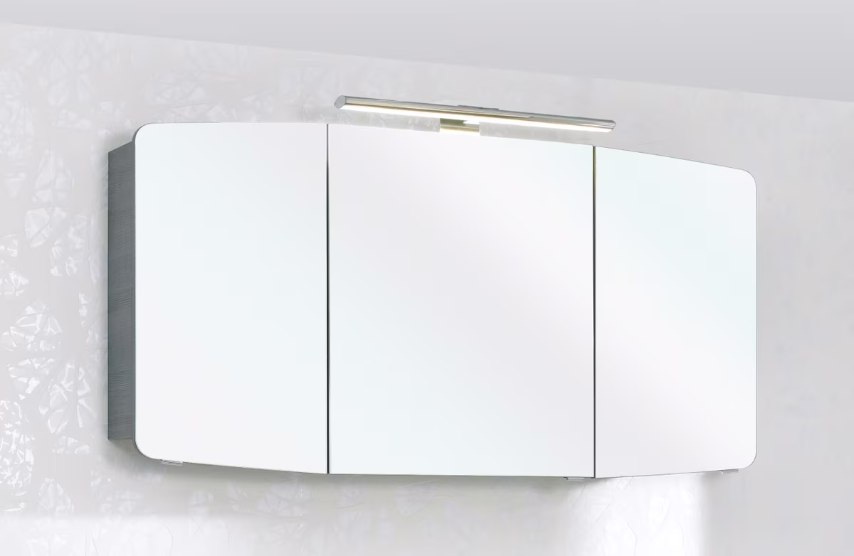 Calmo Badmöbelset 120 cm breit Grau - Waschtisch, Waschtischunterschrank, Spiegelschrank - Ansicht 4