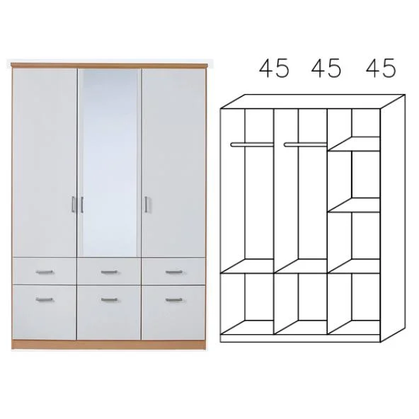 0R98 Dreht.-Kombischrank - Breite 136 cm