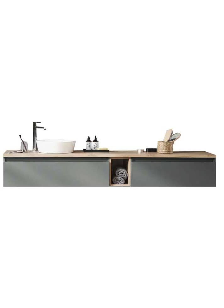 Puris Vialli Waschtisch mit Unterschrank 200 cm breit - Becken links