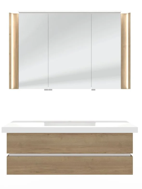 Thielemeyer Fresh Massivholz Badmöbelset Vorschlag 800081/ 800082 - 122 cm