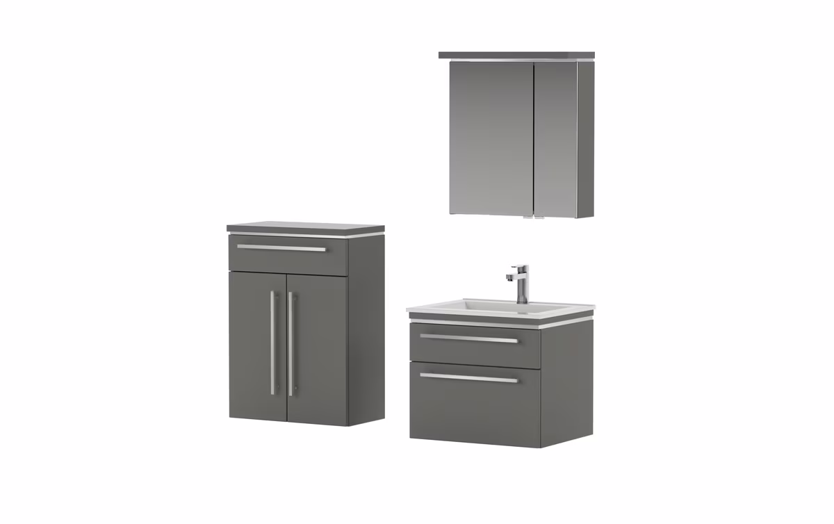 Puris Cool Line Badmöbelset 60 cm - mit Spiegelschrank Serie B - Ansicht 4