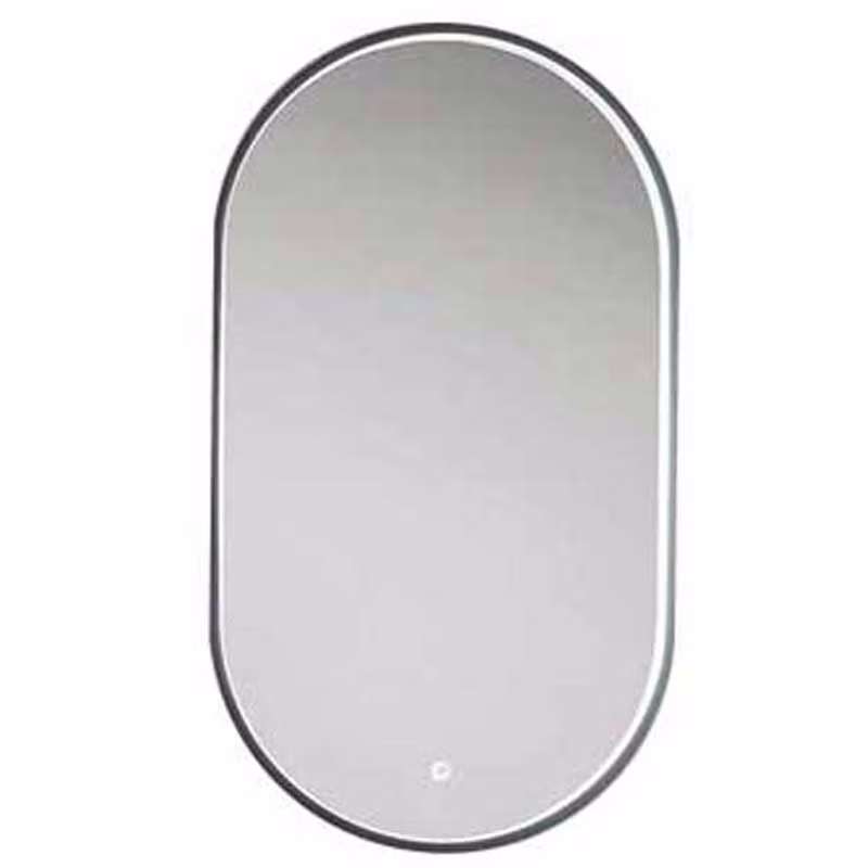 Puris Vialli Badspiegel 50 cm oval - mit Beleuchtung & Spiegelheizung