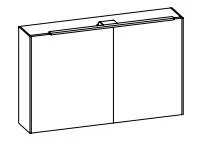 SEED02011 - Spiegeslchrank inkl. LED-Aufsatzleuchte, LED Beleuchtung seitlich,  2-türig, doppelt verspiegelt, mit Schalter und Steckdose - 70,9x112x17,6 cm