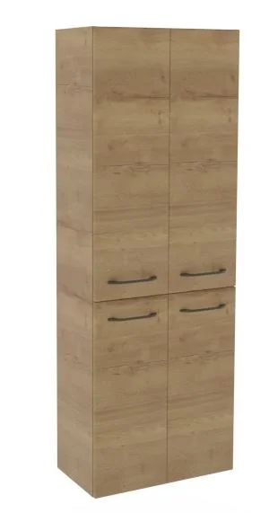 HCT016033 Hochschrank, 4 Drehtüren, 4 Glasböden - Maße: 168x60x33 cm