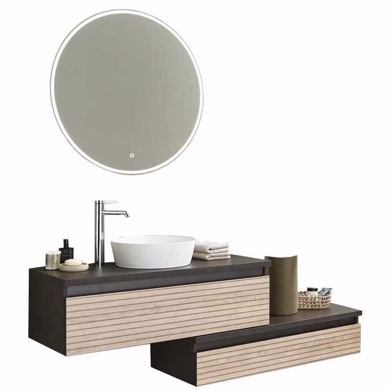 Puris Vialli Badmöbel Set 150 cm breit - Becken mittig