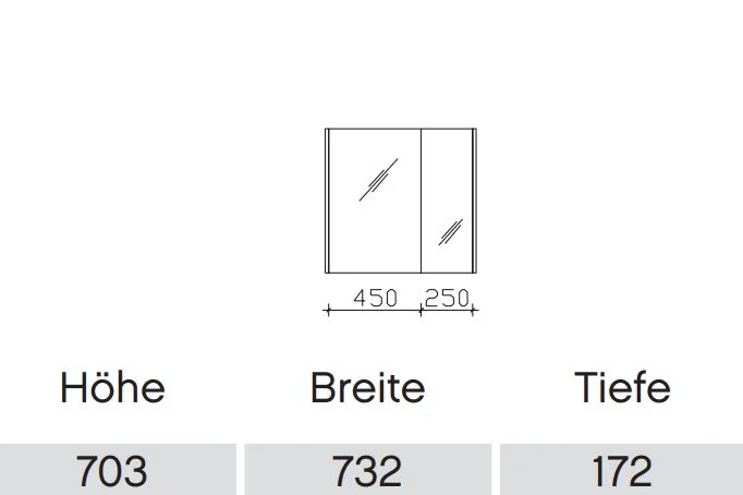 Pelipal 6040 Bad-Spiegelschrank ohne LED-Profil / 73 cm SENE00173 - Ansicht 2