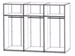 Korpus - Breite 300cm / Höhe 236cm / 6-türig