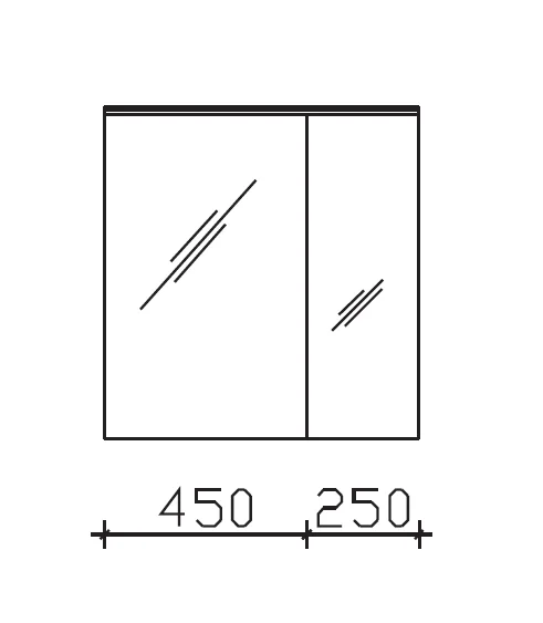 Pelipal Balto Spiegelschrank 70 cm BL-SPS 03 - Ansicht 2