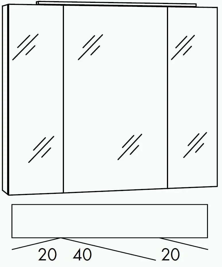 MARLIN 3060daily Spiegelschrank 80 cm SANB8 - Ansicht 4