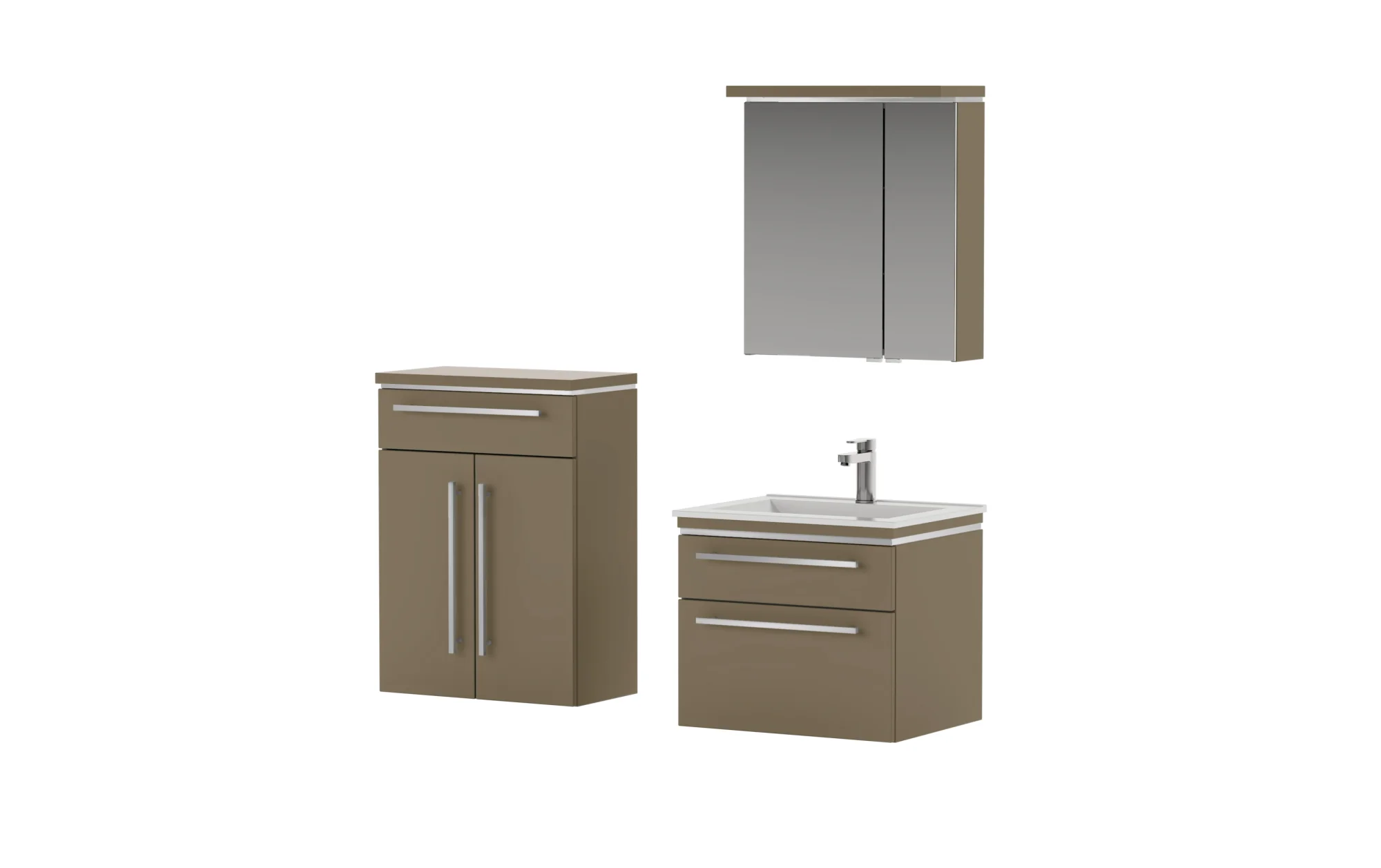 Puris Cool Line Badmöbelset 60 cm - mit Spiegelschrank Serie B - Ansicht 3
