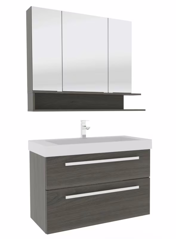 Puris c!mano Badmöbel Set - 90 cm Becken mittig - Ansicht 9
