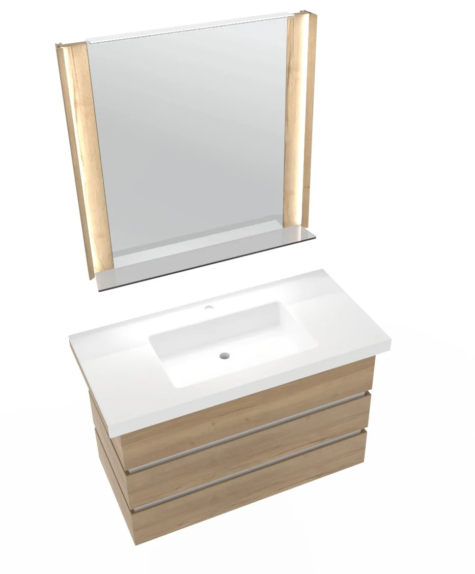 Thielemeyer Fresh Massivholz Badmöbelset 800578/801578 - Vorschlag 25 - 102 cm - Ansicht 5