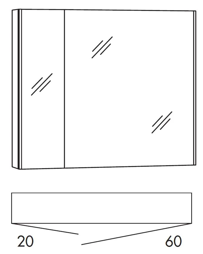 Spiegelschrank 80 cm SAD8R