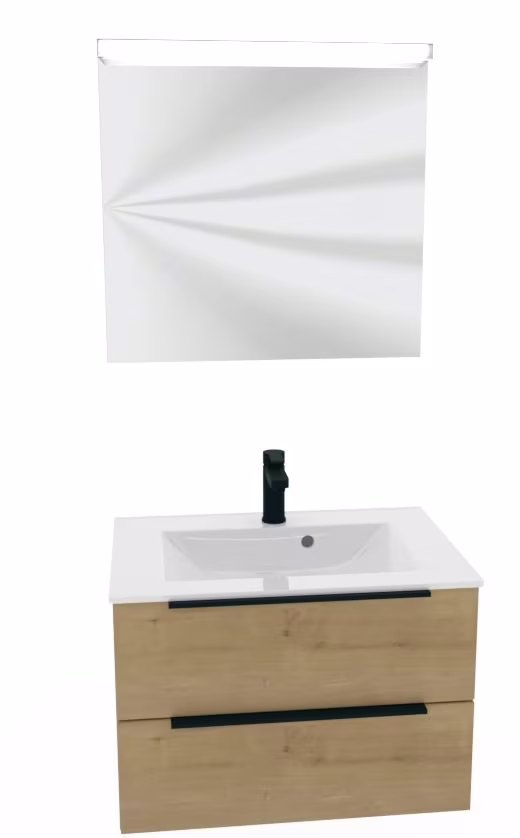 Puris Fresh Badmöbel Set mit Mineralmarmor- oder Glaswaschtisch - 70 cm - Ansicht 17